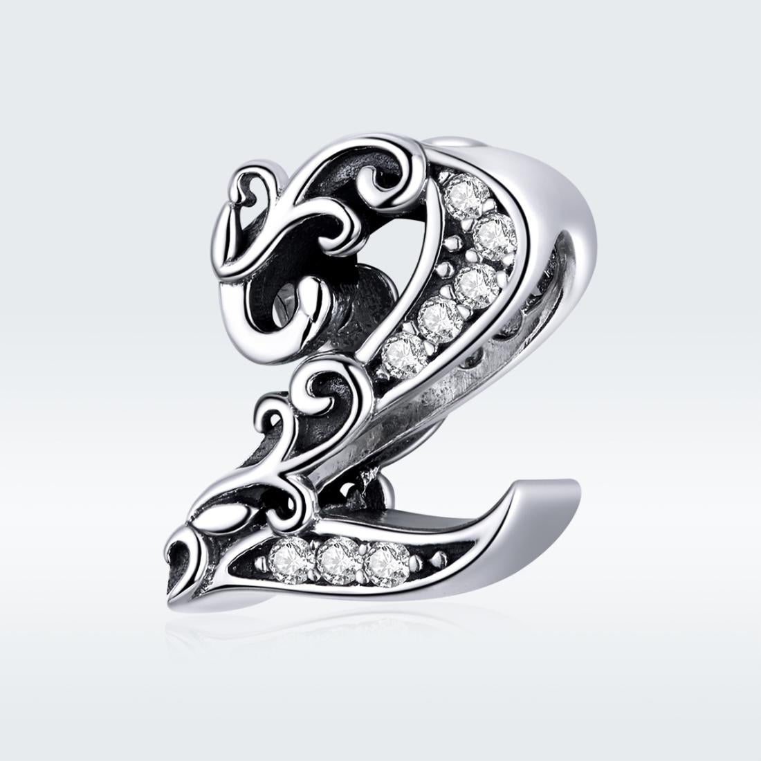 925 Sterling Silver Relief Number Series 0 9 Beads For Diy Bracelets And Necklaces Style - 2 3