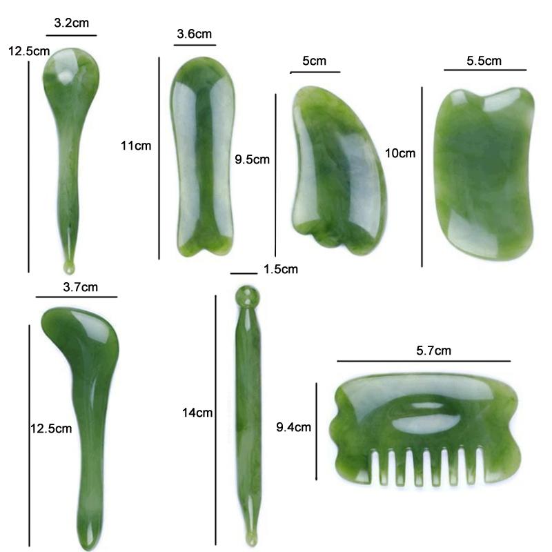 7-Piece Facial Tendon Stick & Scraping Board Set For Meridian Acupuncture Amber 4