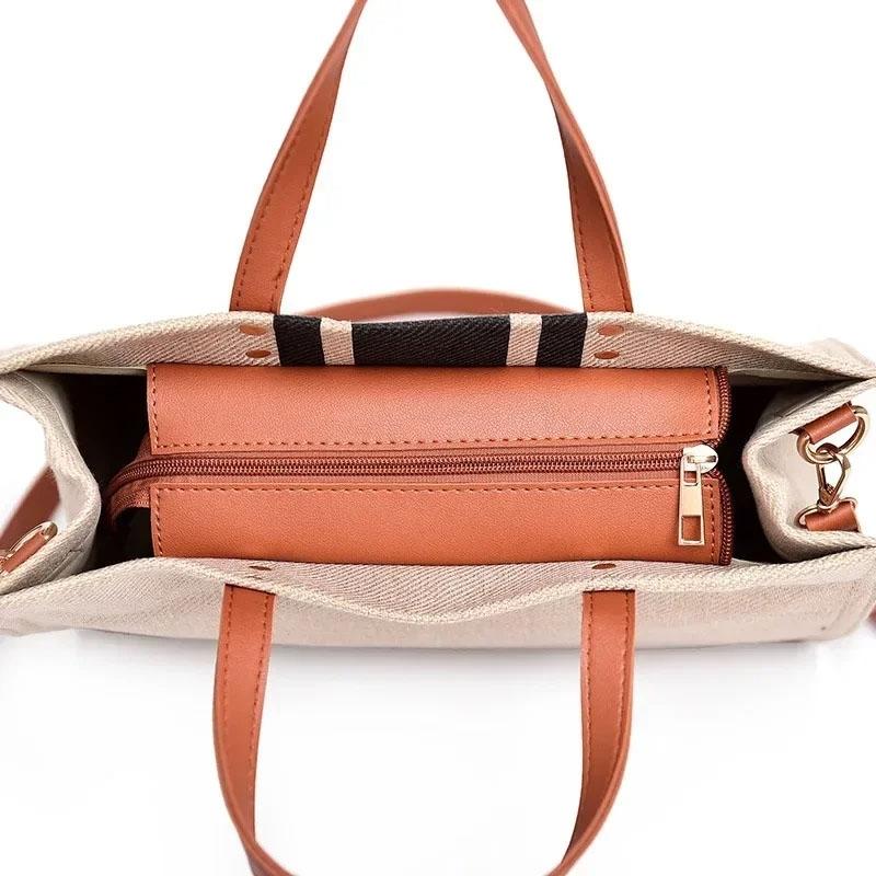 Large Canvas Crossbody Bag For Women Black - Zipper Model Navy 14