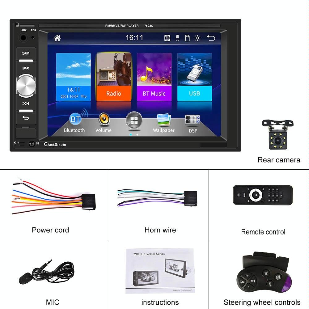 6.2 Inch Dual Spindle Hd Car Mp5 Player + 8 Light Camera 3