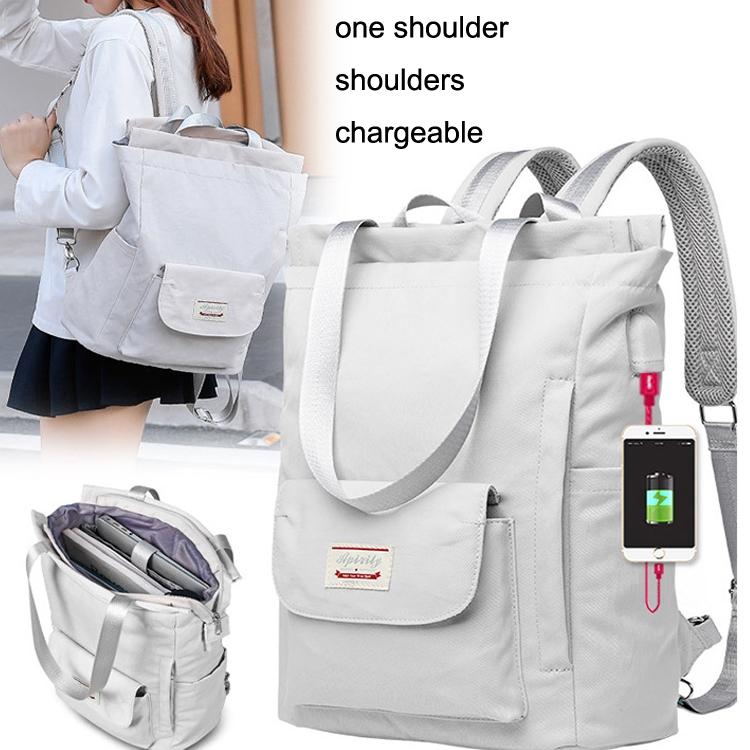 Waterproof Usb Laptop Backpack - Gray Large 8