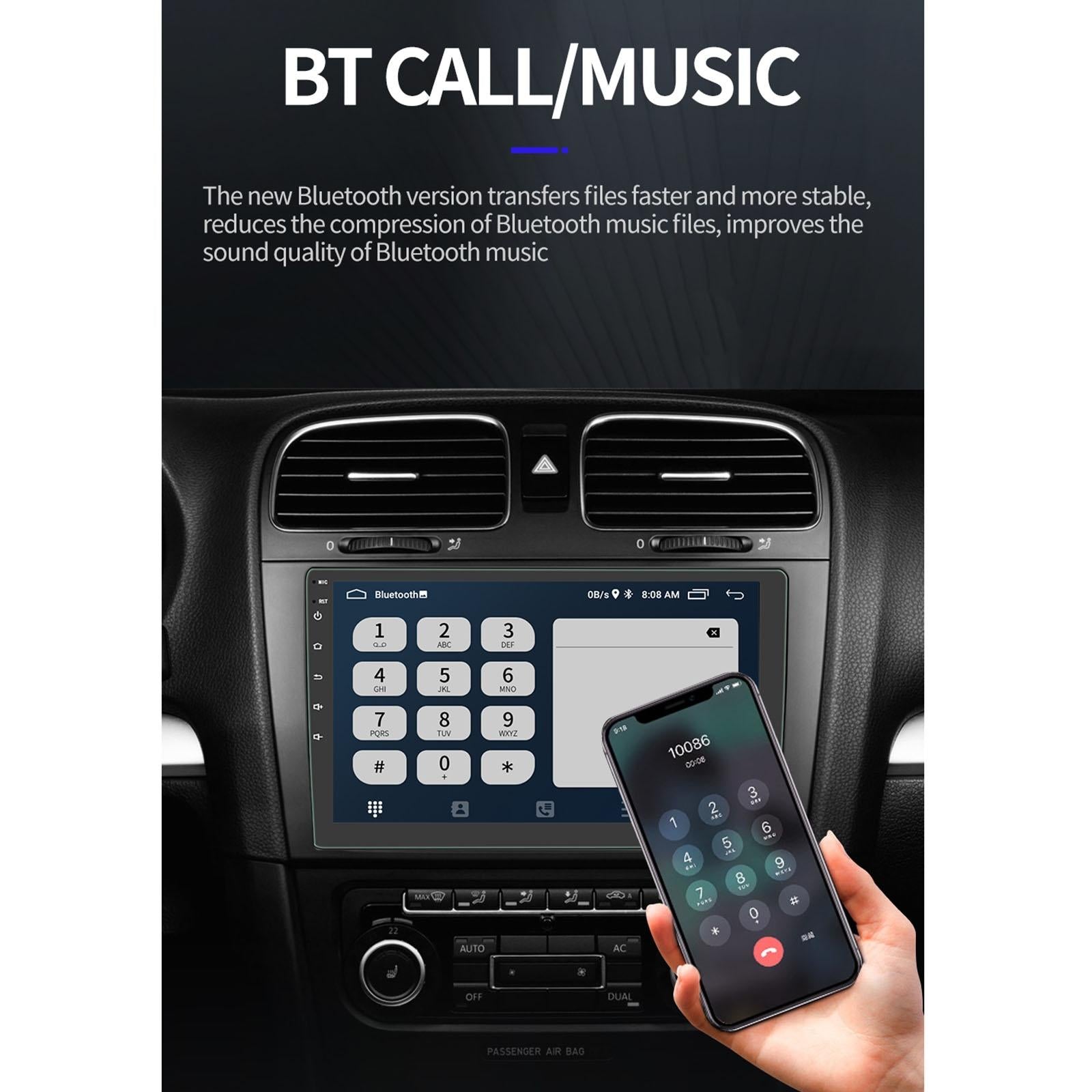 9 Inch Car Android Player Gps Navigation Bluetooth Touch Radio Mirror Link Fm Wifi Steering Wheel Control Standard Version + Carplay 8