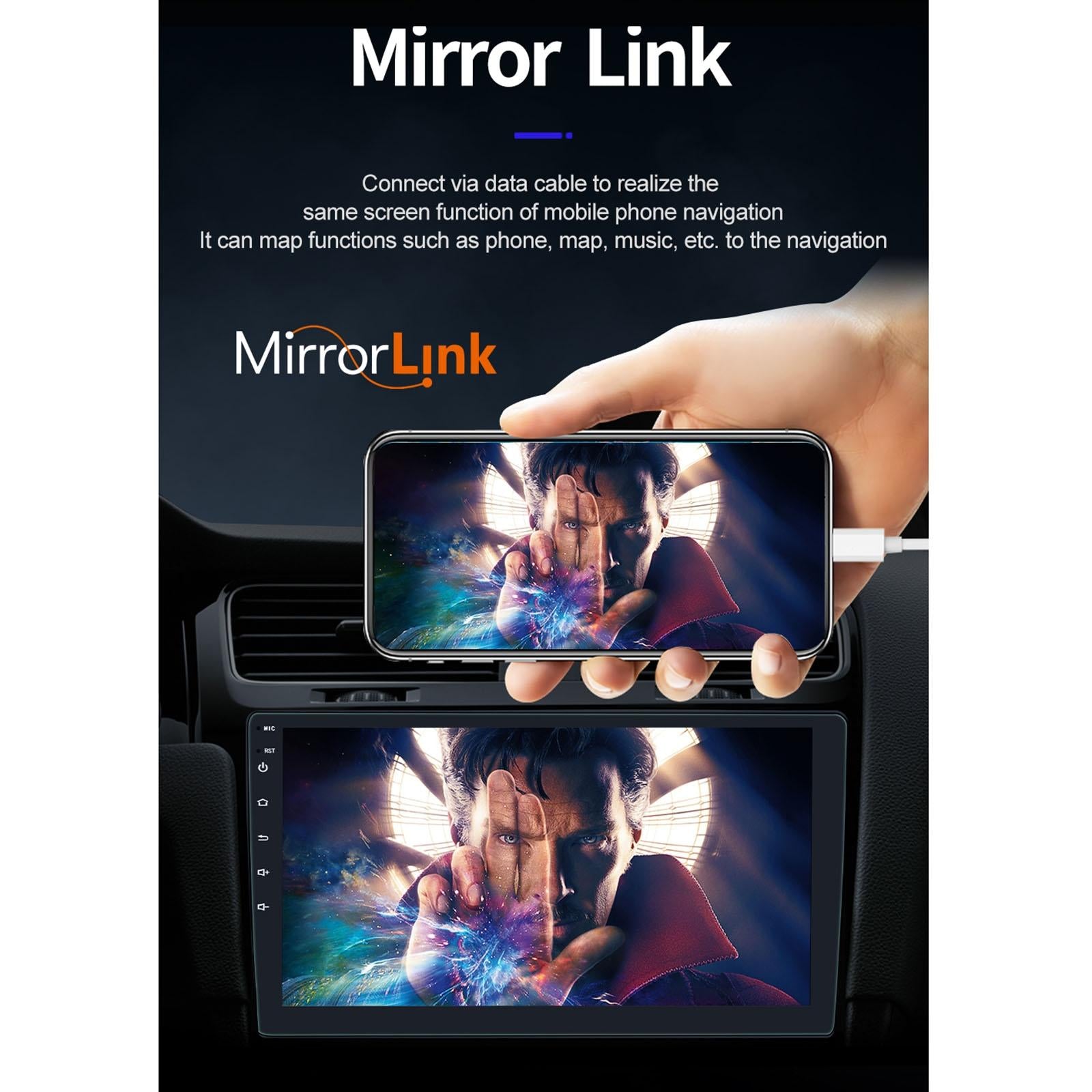9 Inch Car Android Player Gps Navigation Bluetooth Touch Radio Mirror Link Fm Wifi Steering Wheel Control Standard Version + Carplay 11