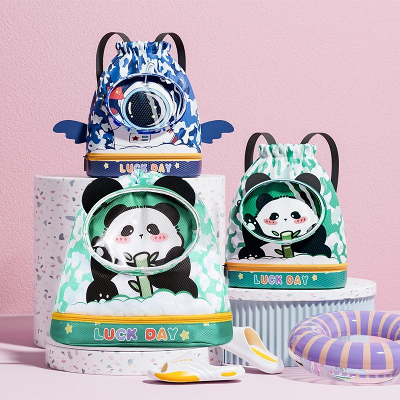 Kids' Cartoon Swim Bag Waterproof Dry / Wet Portable - Large Panda 4