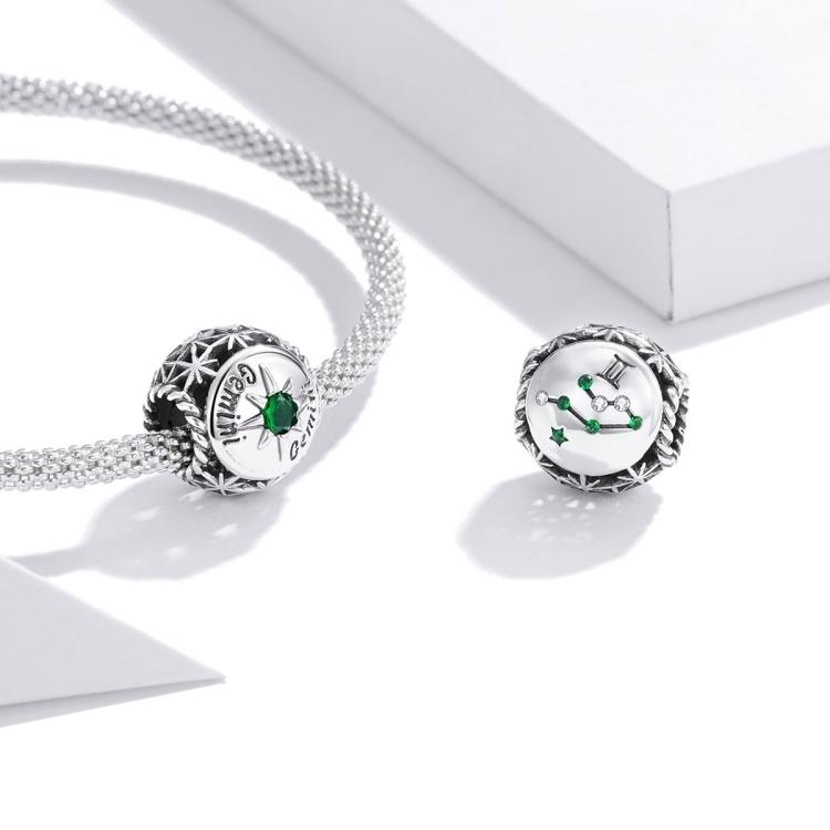 925 Sterling Silver Zodiac Zircon Bead Bracelet / Necklace Set Gemini Style - Gemini 5