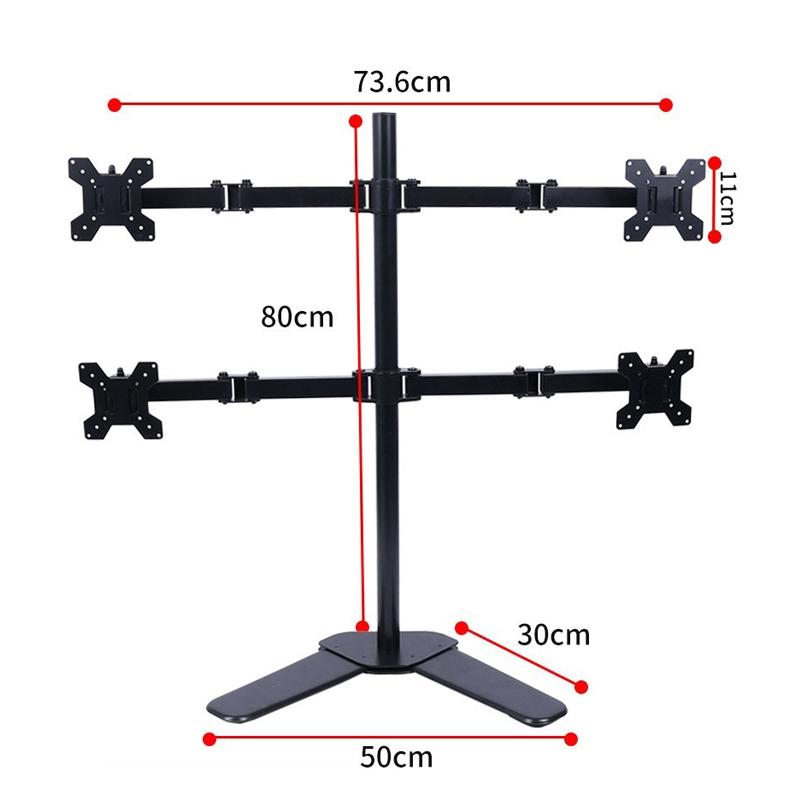 Multi-screen Desktop Monitor Stand Base - Lifts and Organizes 4