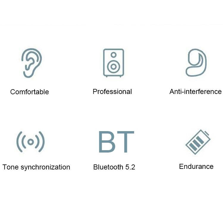 Wireless Bluetooth 5.2 Earphones with Noise Reduction Ear-mounted Design - Black Bag With Accessories 6