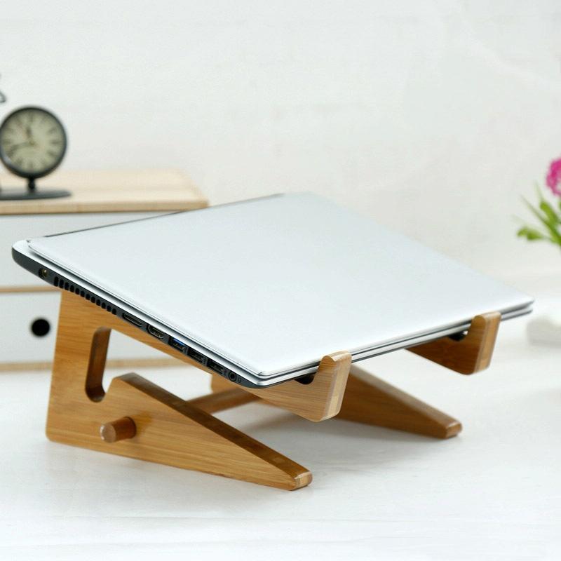 Bamboo Wood Desktop Storage Rack for Computers and Tablets 7