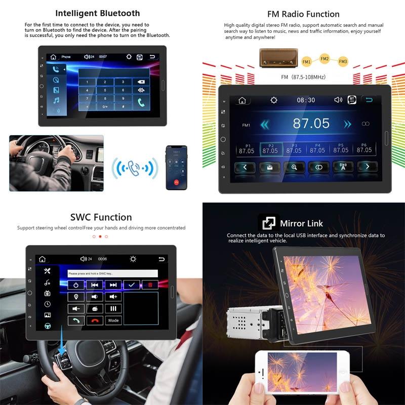 10.1 Inch Full Screen Car Mp5 Player With Wired Carplay - Standard + 8 Light Camera 7