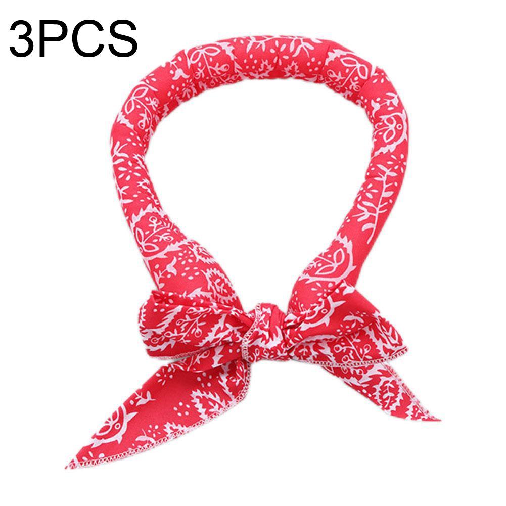 3 Piece Summer Cooling Bandana Neck Wraps For Women Men Kids And Pets Red Leaves