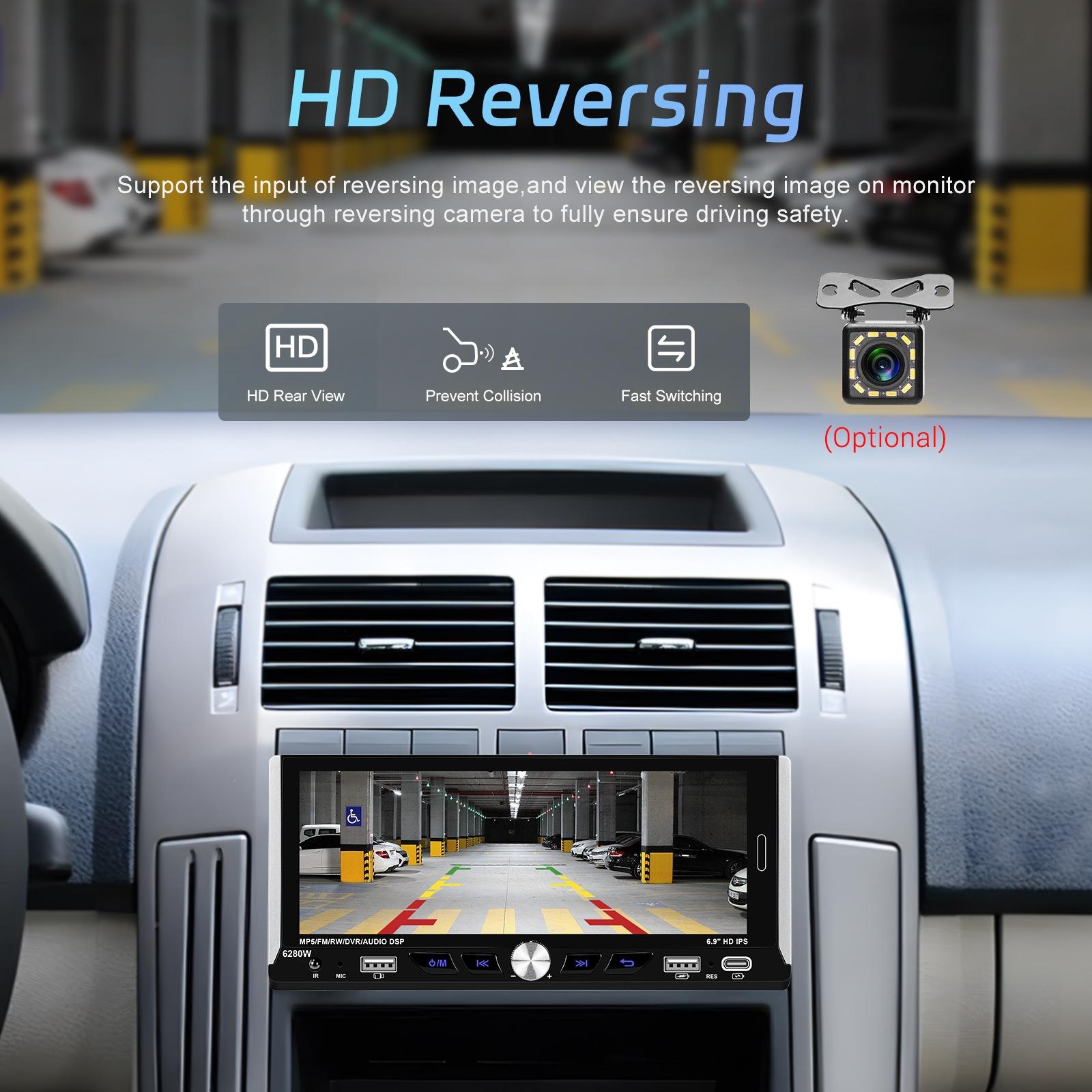 6.9 Inch Car Mp5 Player With Carplay Function & Backup Camera - Standard + Ahd Camera 13