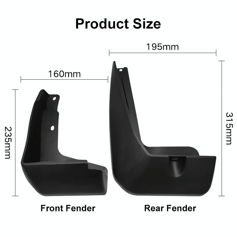 For Honda Fit Jazz Sport 2018-2020 4Pcs / Set Car Auto Soft Plastic Splash Flaps Fender Guard 4