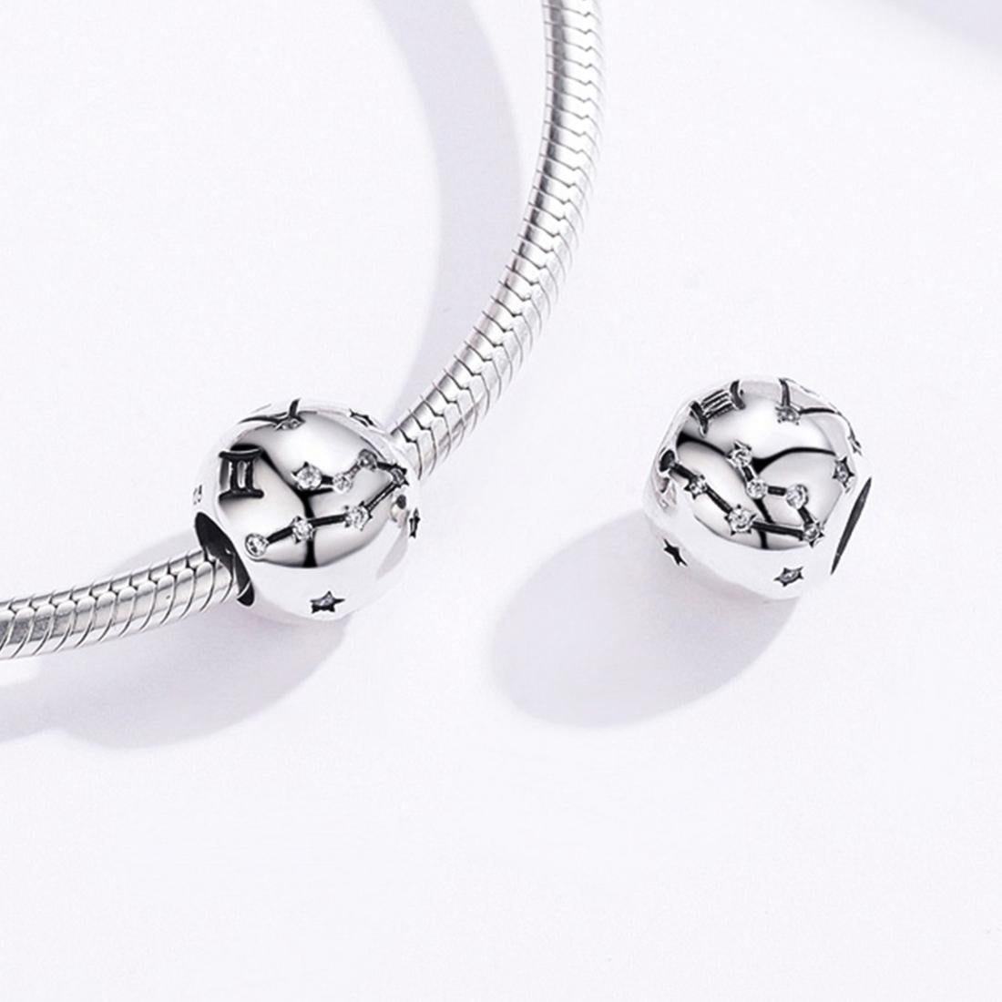 925 Sterling Silver Diy Zodiac Bracelet Beads Gemini Style - Gemini 6