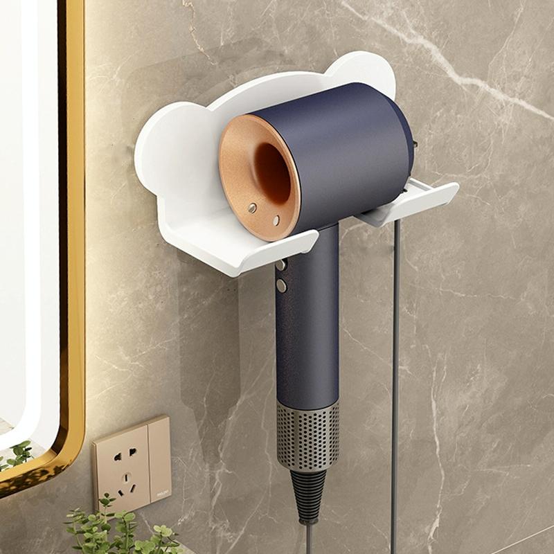 Wall Mounted Holder For Dyson Hair Dryer Bathroom Storage Rack Simple Black - Simple Gray 13