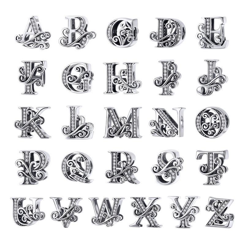 Diy Beaded Bracelet With Zircon Beads 26 Letters Style - C 3