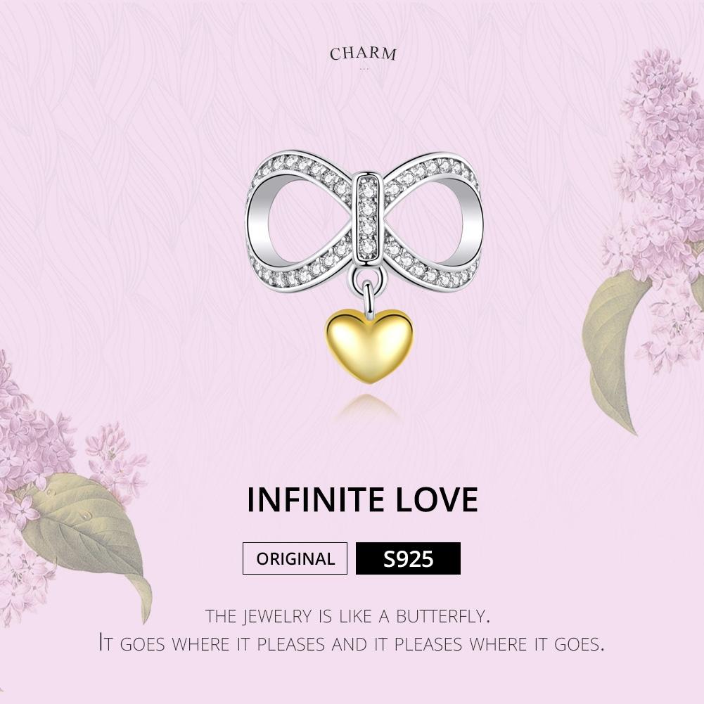 925 Sterling Silver Infinite Love Necklace & Bracelet Charm 4