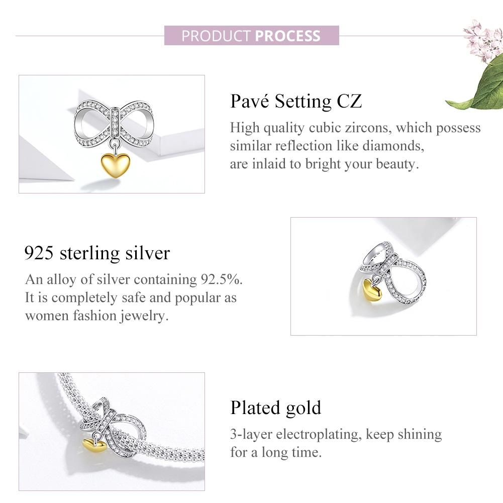 925 Sterling Silver Infinite Love Necklace & Bracelet Charm 5