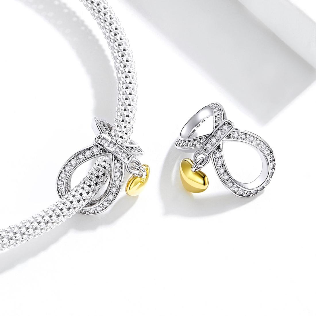 925 Sterling Silver Infinite Love Necklace & Bracelet Charm 7