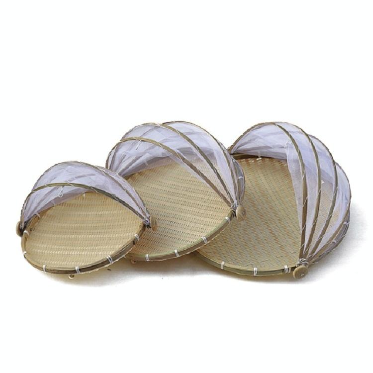 Small Round Bamboo Woven Dustpan Basket for Household Storage - 30cm 5