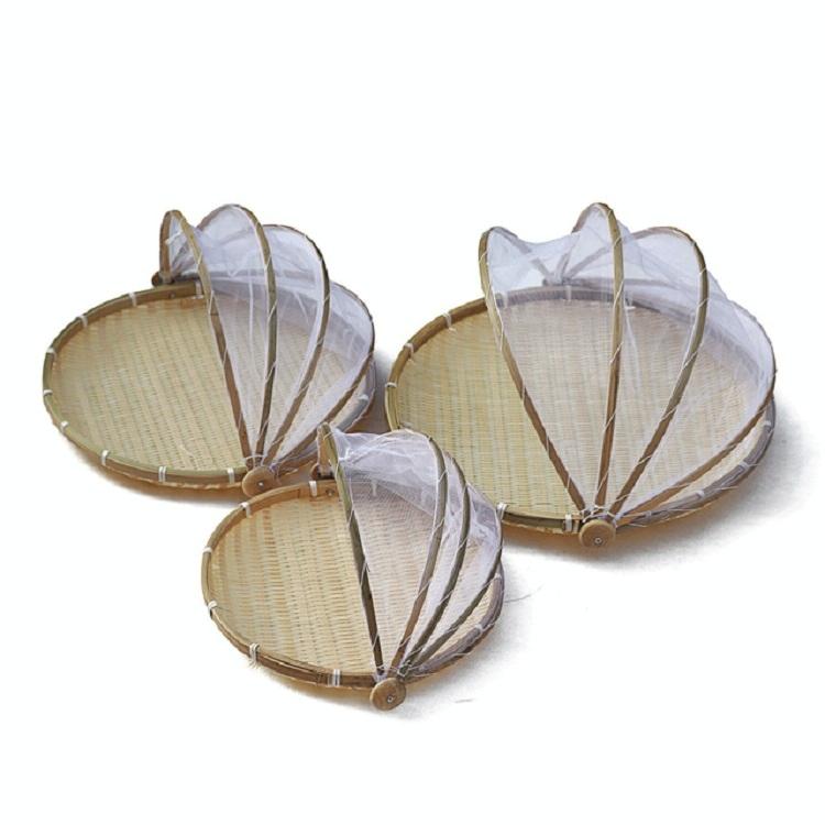 Small Round Bamboo Woven Dustpan Basket for Household Storage - 30cm 6