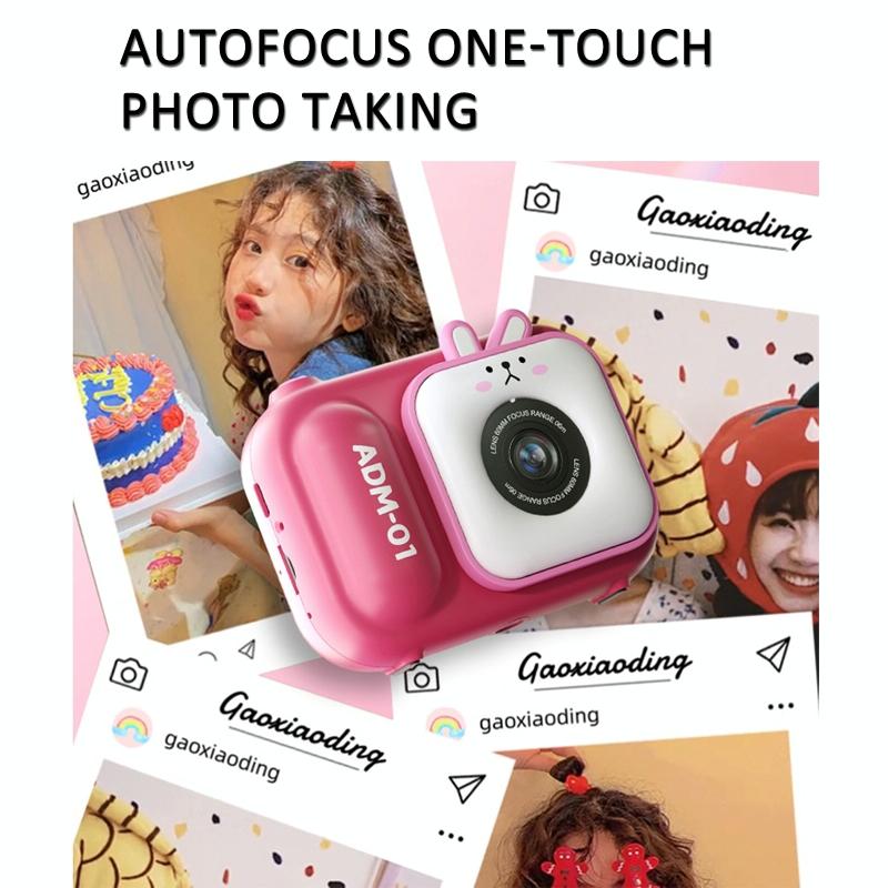 48Mp Dual Lens Kids Digital Camera With 2.4 Ips Screen And 32Gb Tf Card - Blue Fox - With 32G Tf Card Pink Bunny 8