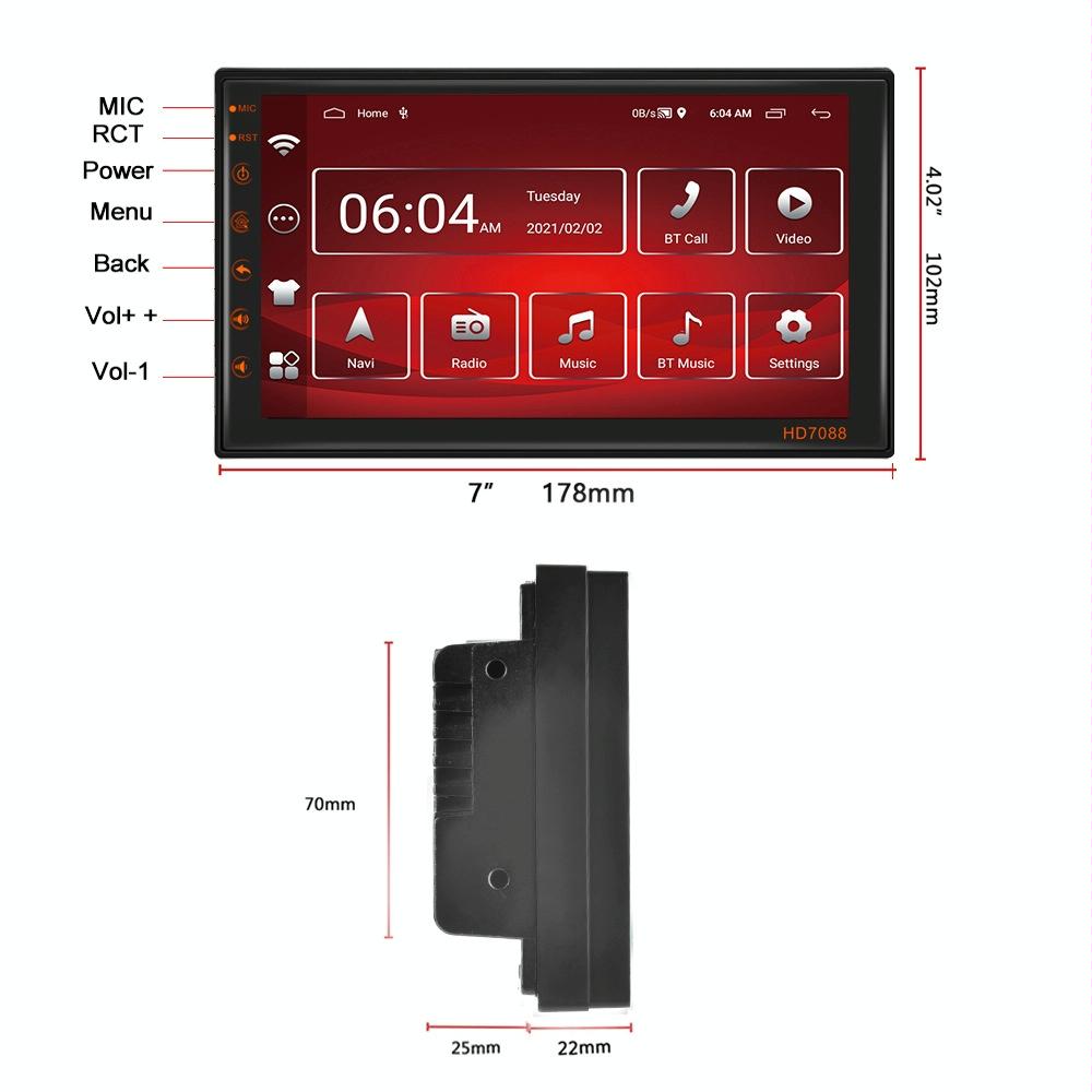 7 Inch Android Navigation Wifi Vehicle Central Control Screen - 2 + 16G Standard + 12Lights Camera 4