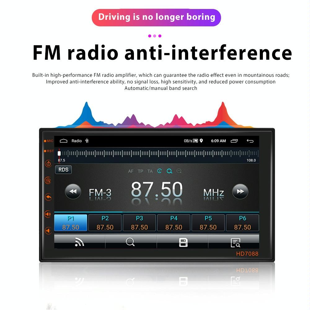 7 Inch Android Navigation Wifi Vehicle Central Control Screen - 2 + 16G Standard + 12Lights Camera 10