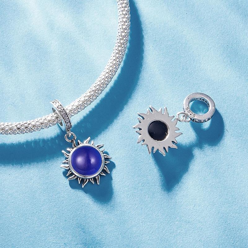 925 Sterling Silver Zircon Sun Pendant Temperature Sensitive 6