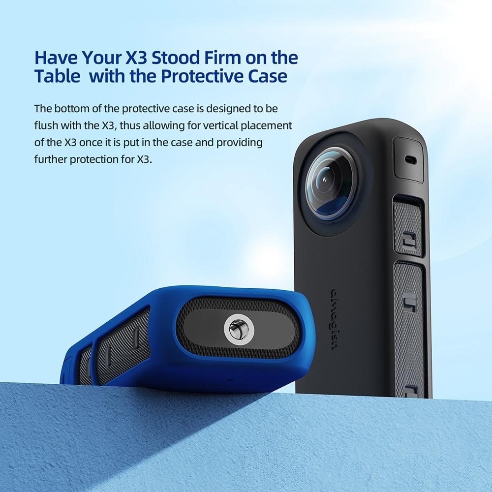 Amagisn Silicone Protective Cover for Insta360 X3 Body - Body Case (Black) 5