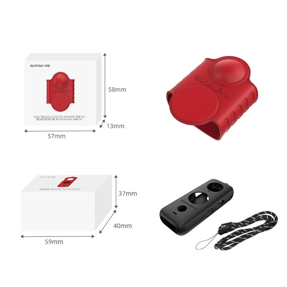 Silicone Protective Case with Lanyard for Insta360 one X2 4