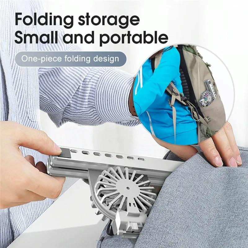 Foldable Laptop Cooling Stand with Ambient Light - Gray 6