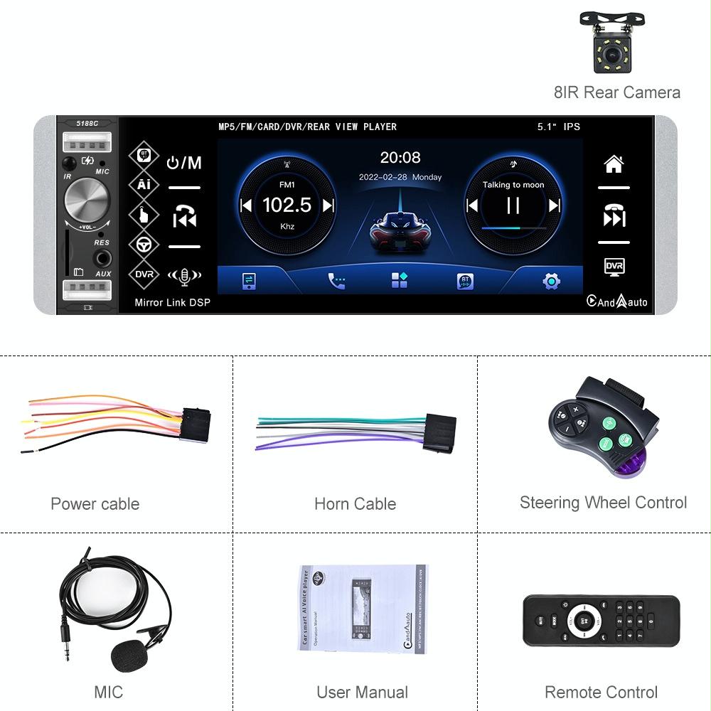 5.1 Inch Ips Capacitive Carplay Player + 8 Light Camera - Standard 3