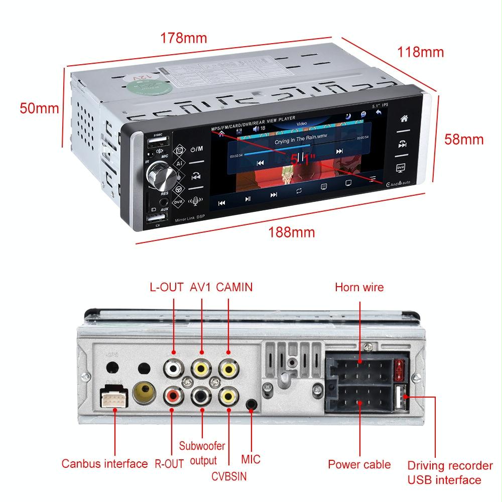 5.1 Inch Ips Capacitive Carplay Player + 8 Light Camera - Standard 4