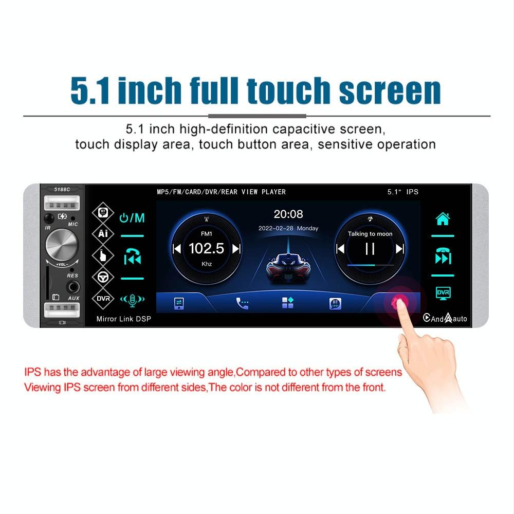 5.1 Inch Ips Capacitive Carplay Player + 8 Light Camera - Standard 5