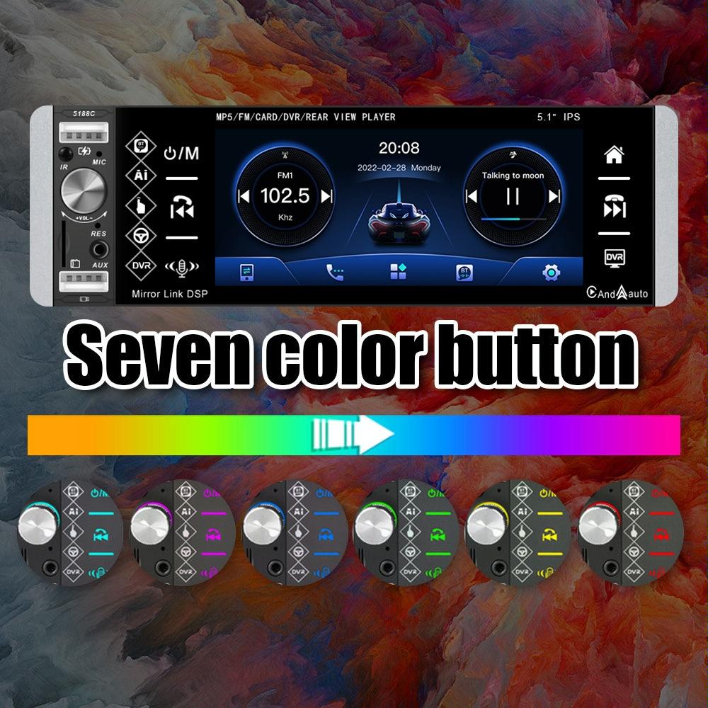 5.1 Inch Ips Capacitive Carplay Player + 8 Light Camera - Standard 8