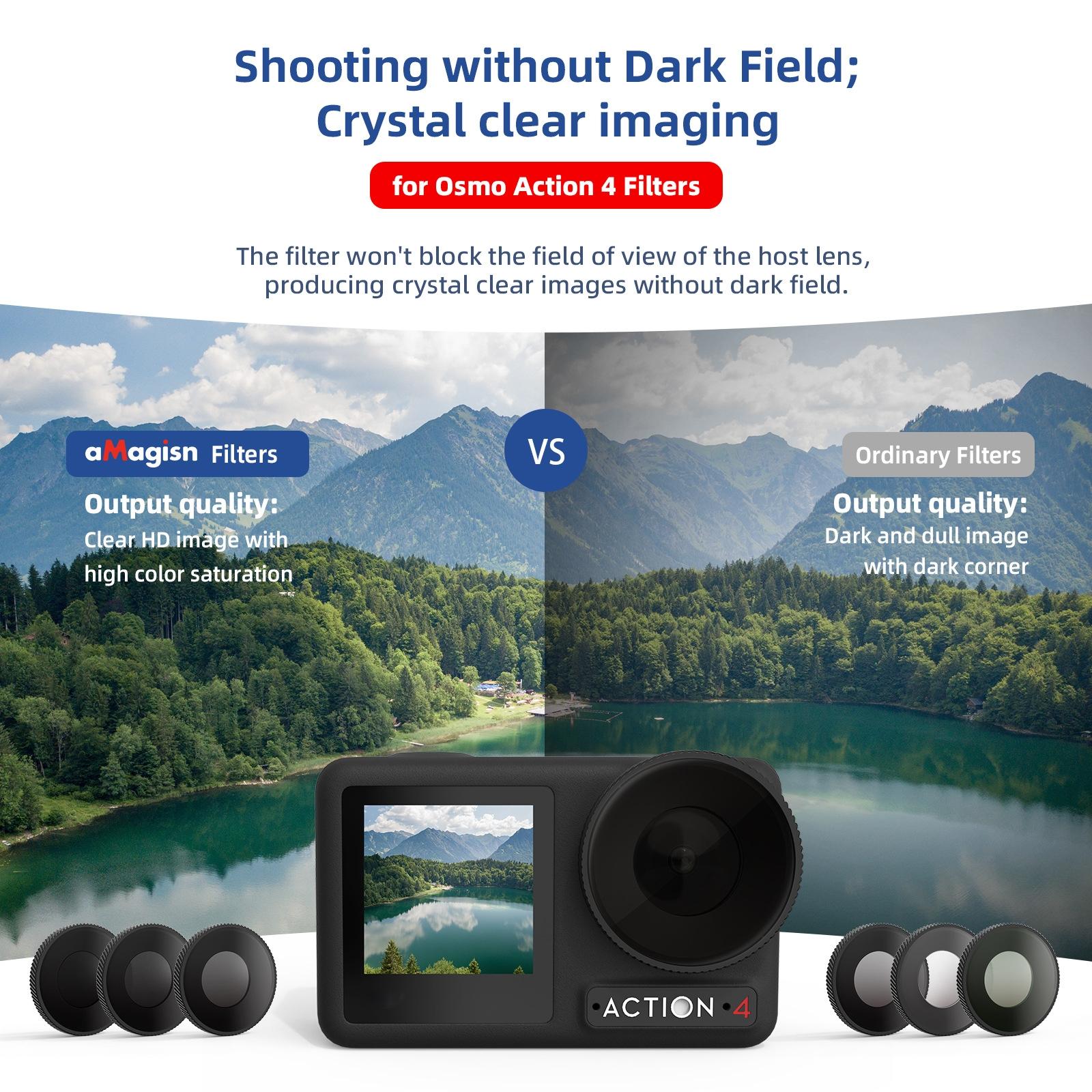 Waterproof Filter for Dji Action 4 Sports Camera - Cpl - Nd8+Nd16+Nd32+Nd64 6