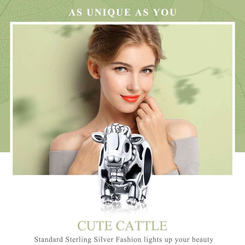 925 Sterling Silver Cow Beaded Bracelet Accessory 4