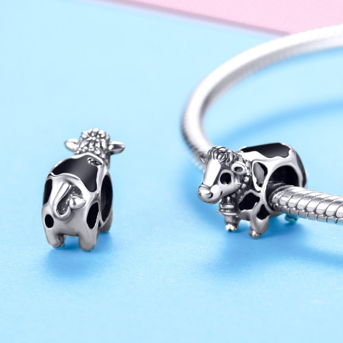 925 Sterling Silver Cow Beaded Bracelet Accessory 5