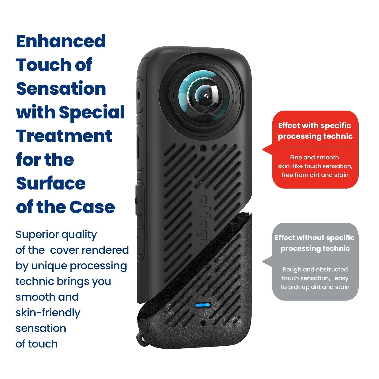 Amagisn Silicone Protective Cover for Insta360 X4 - Body Case Black 4