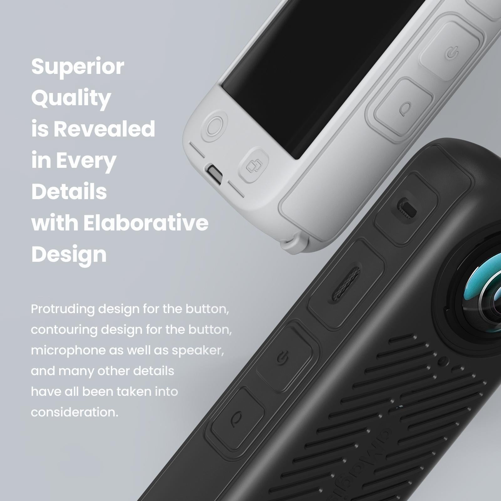 Amagisn Silicone Protective Cover for Insta360 X4 - Body Case Black 5