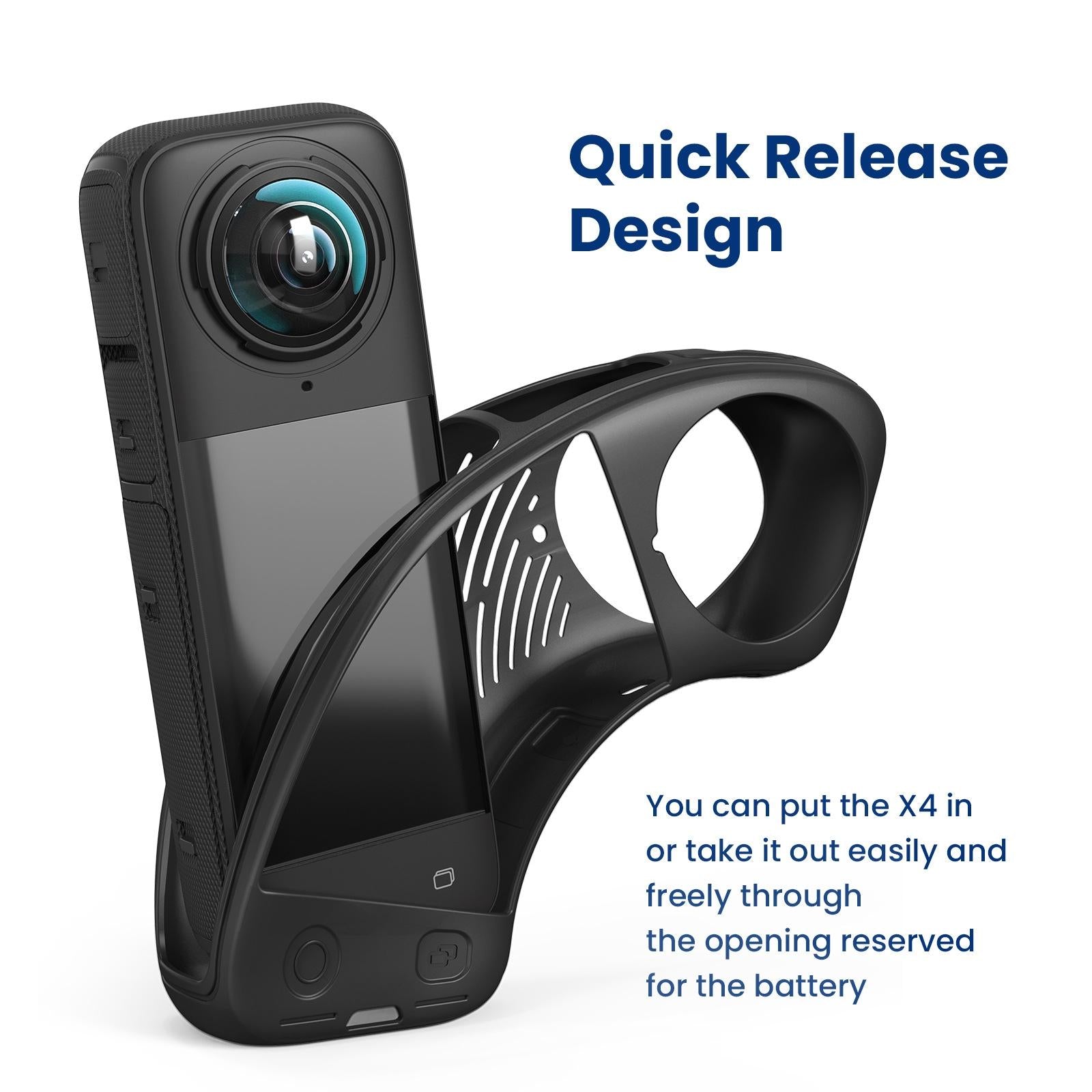 Amagisn Silicone Protective Cover for Insta360 X4 - Body Case Black 9