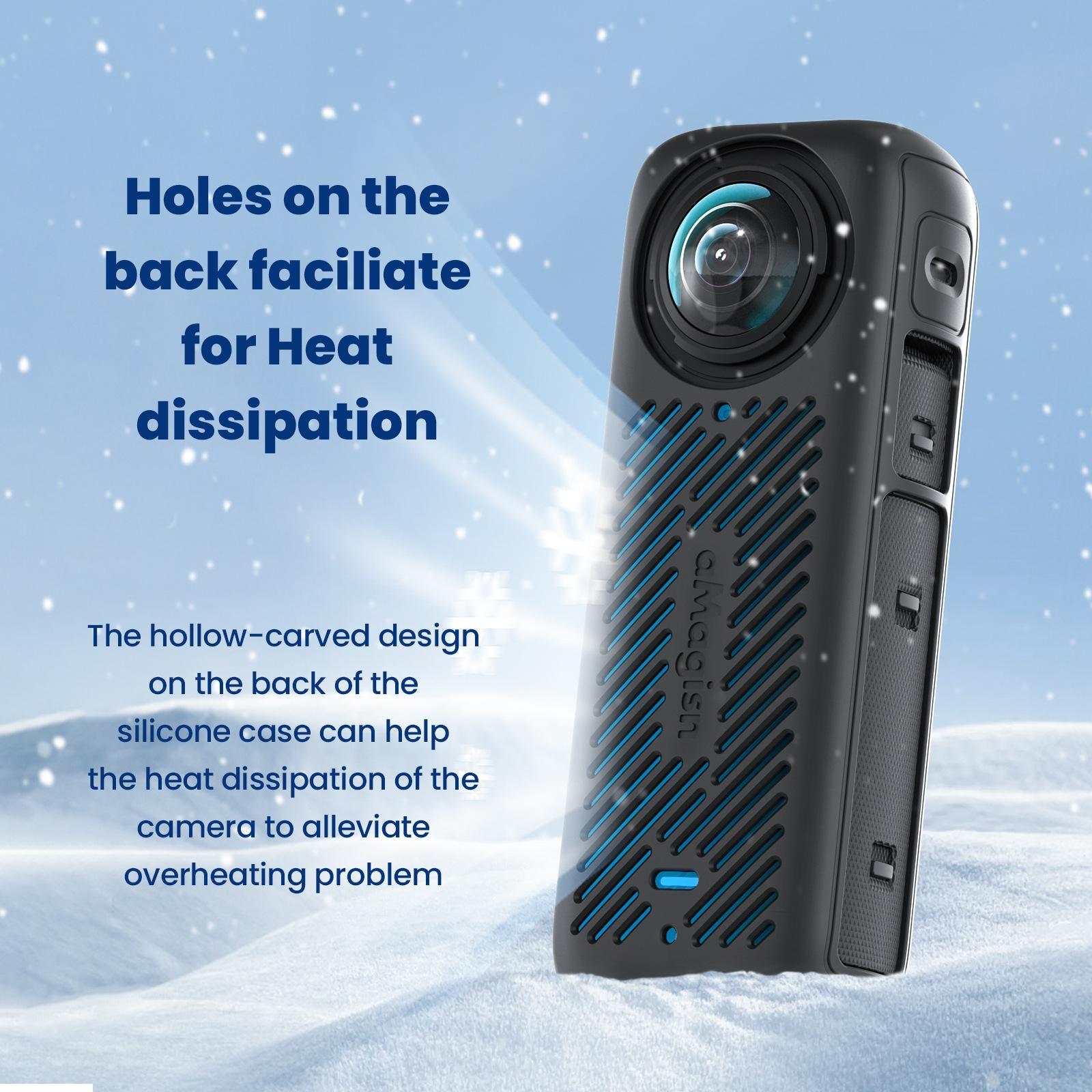 Amagisn Silicone Protective Cover for Insta360 X4 - Body Case Black 12