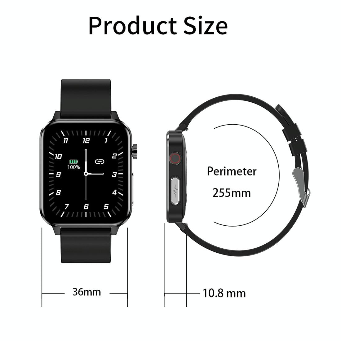 1.7 Inch Heart Rate Bluetooth Watch Red 4