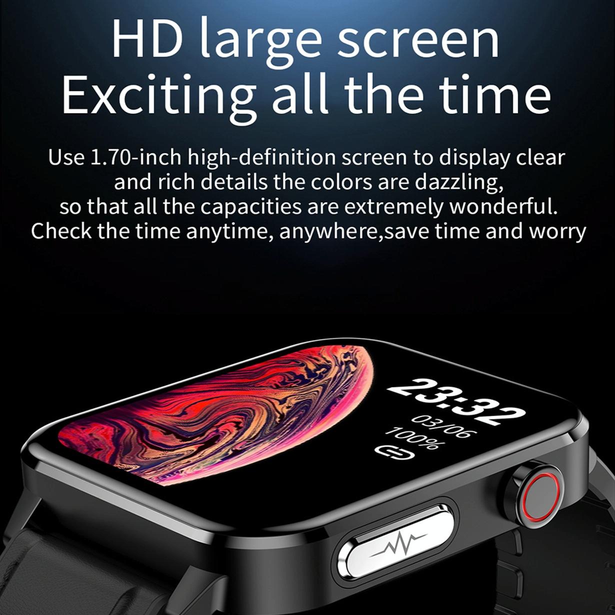 1.7 Inch Heart Rate Bluetooth Watch Red 6