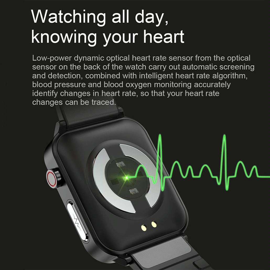 1.7 Inch Heart Rate Bluetooth Watch Red 8