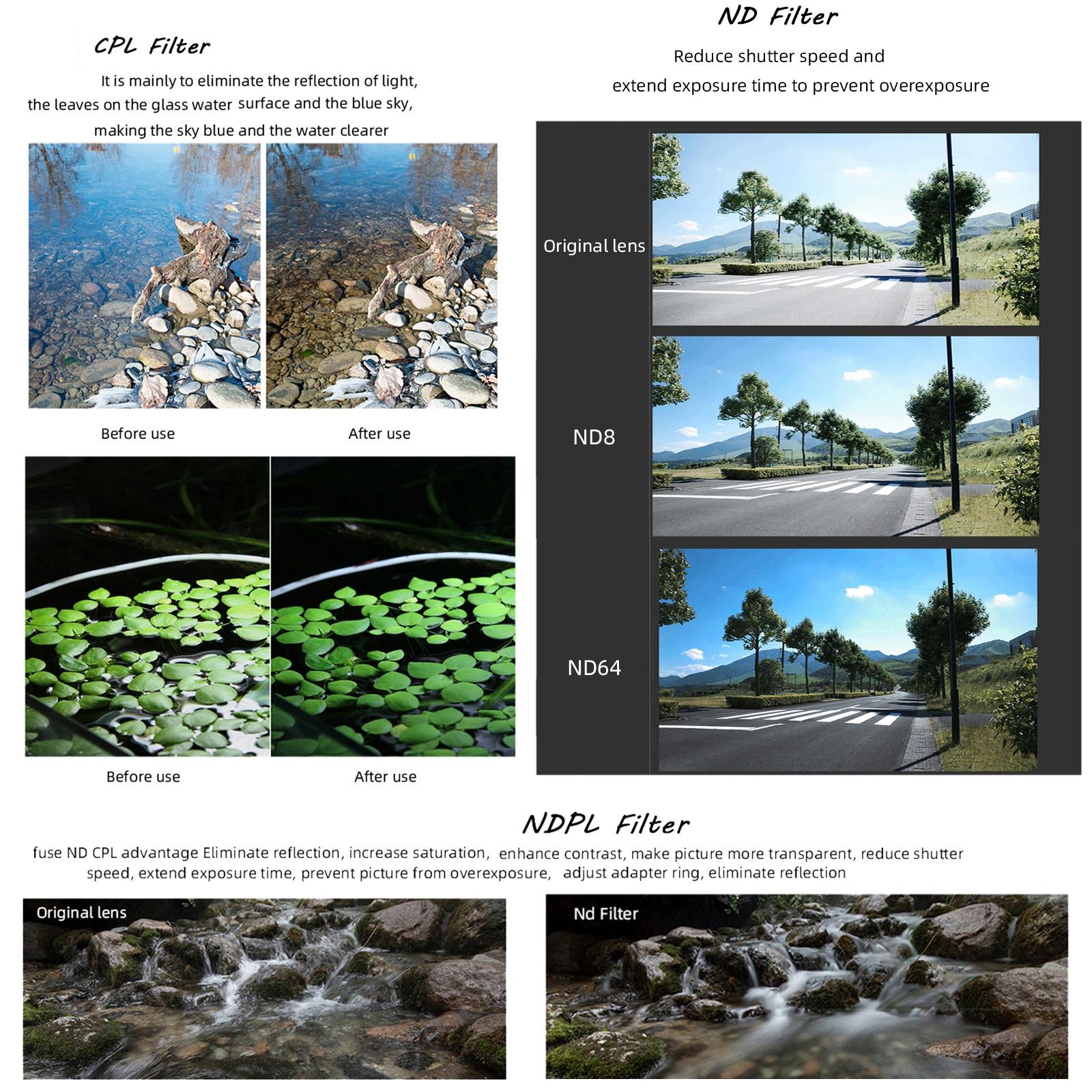3-in-1 Cpl Nd8 Nd16 Lens Filter for Insta360 Go 2 / 3 Series Cameras - For Insta360 Go 2 / Go 3 Nd4 6