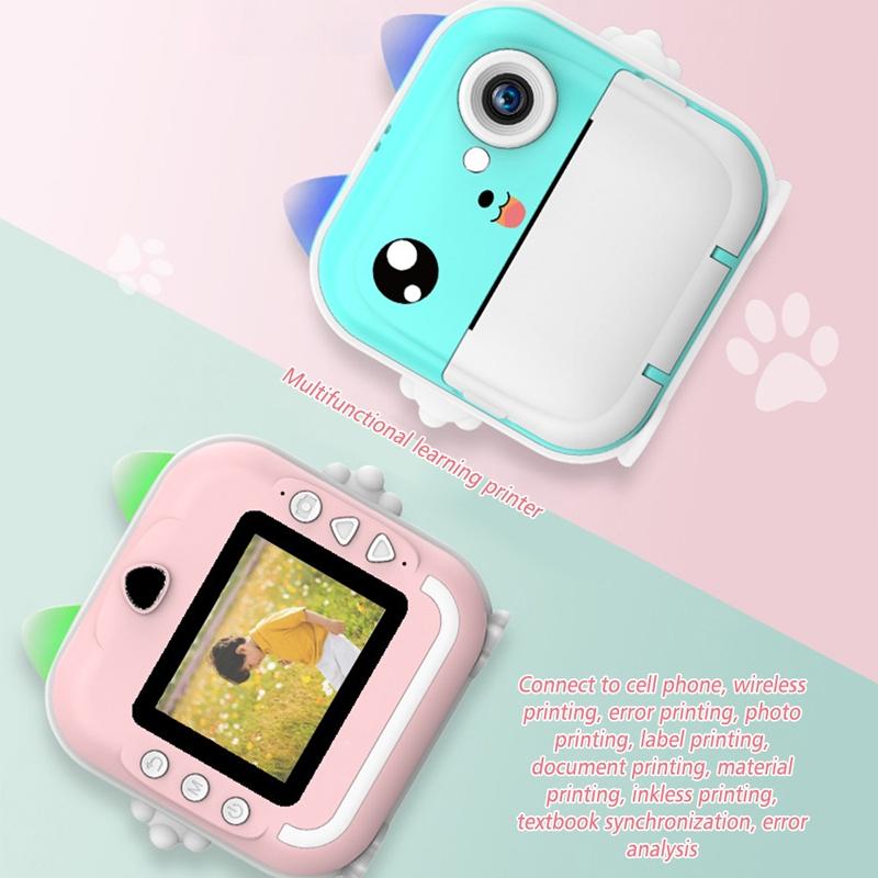 Instant Camera with Thermal Printer and Hd Video - Blue 16g - 16G Pink 4