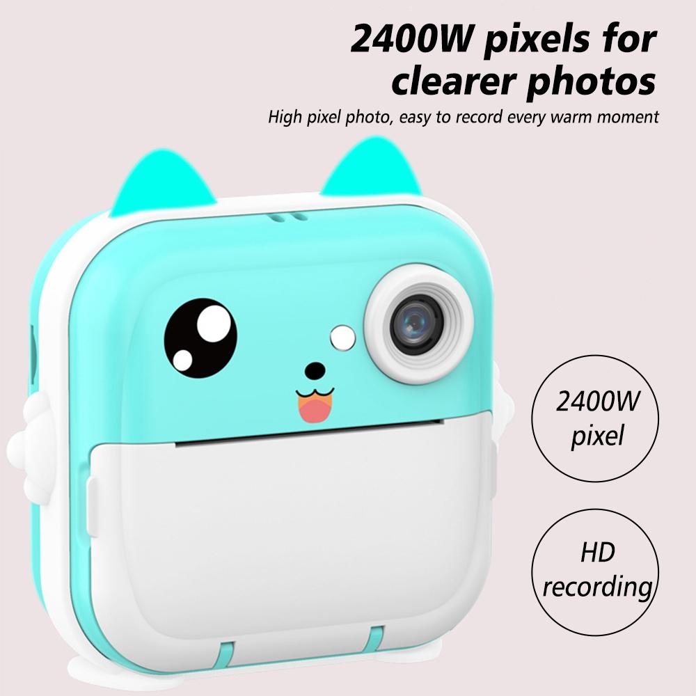 Instant Camera with Thermal Printer and Hd Video - Blue 16g - 16G Pink 5