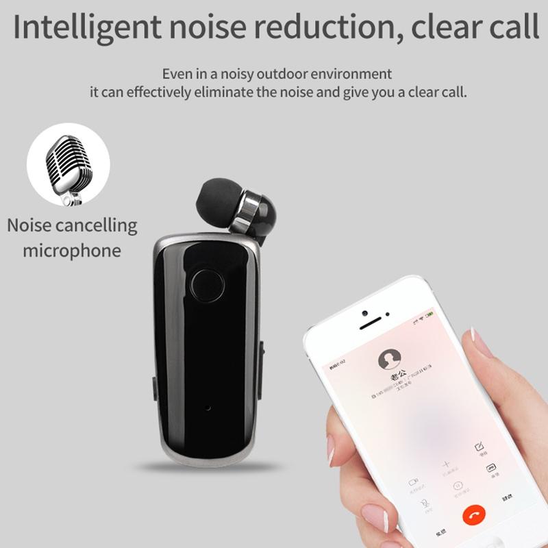 Wireless Bluetooth In-ear Earphone with Vibrating Alert and Hands-free Clip - Blue 5