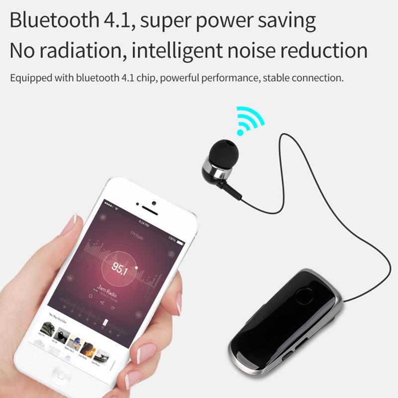 Wireless Bluetooth In-ear Earphone with Vibrating Alert and Hands-free Clip - Blue 6